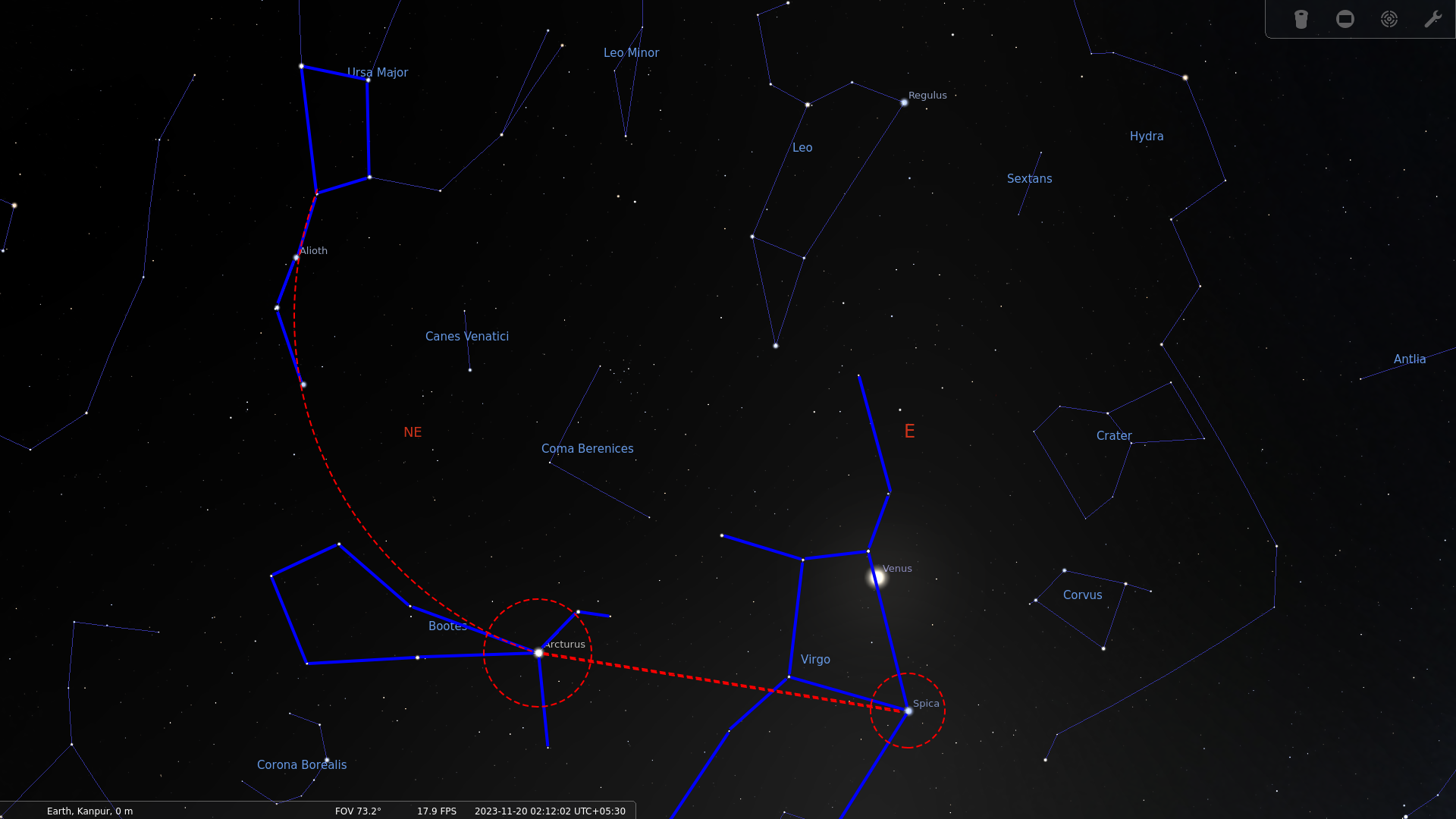 Big Dipper Arcturus Spica